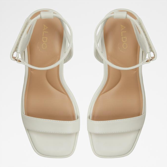 Berade-In Women's White Block Heel Sandals image number 1
