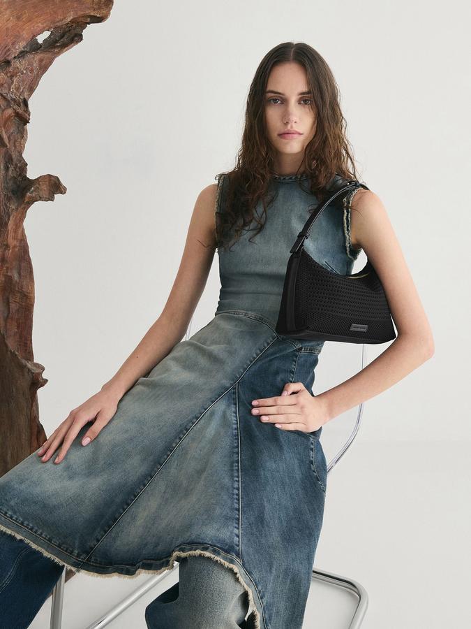 Ida Checkered Knitted Shoulder Bag image number 5