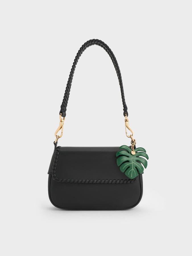 Blume Braided Shoulder Bag-Black