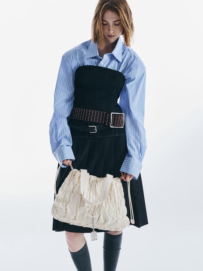 Klio Nylon Ruched Tote Bag image number 1