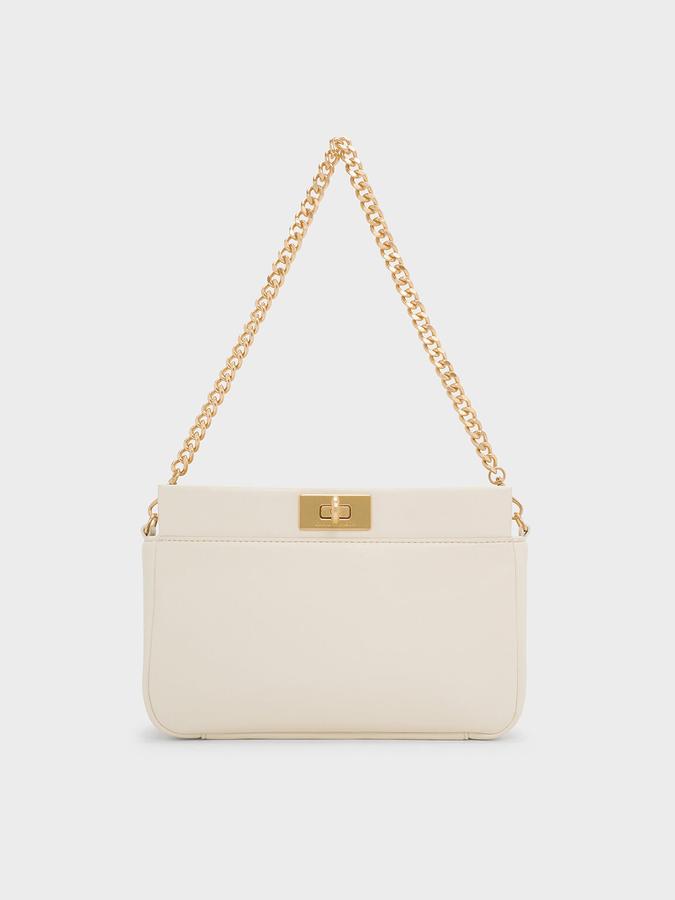 Lennie Chain-Handle Shoulder Bag-Cream