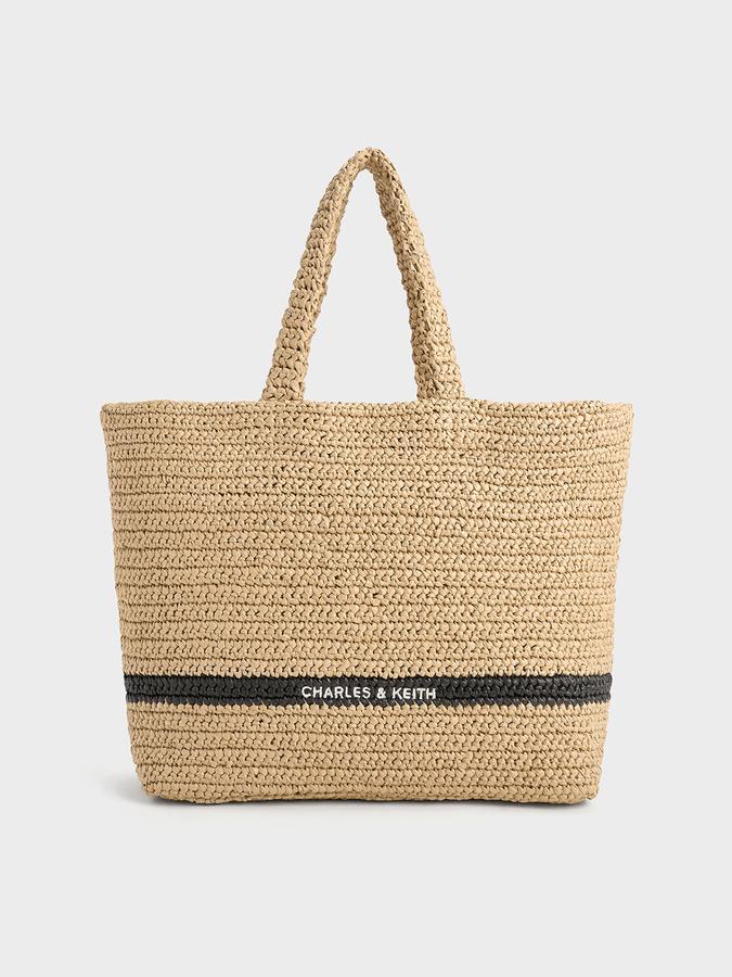 Allegra Knitted Tote Bag-BEIGE