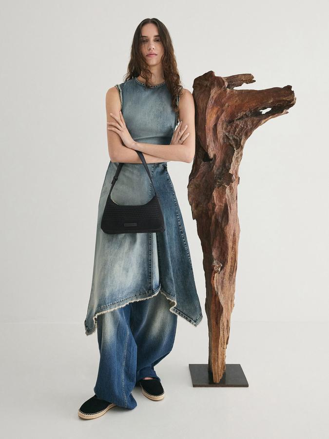 Ida Checkered Knitted Shoulder Bag image number 3
