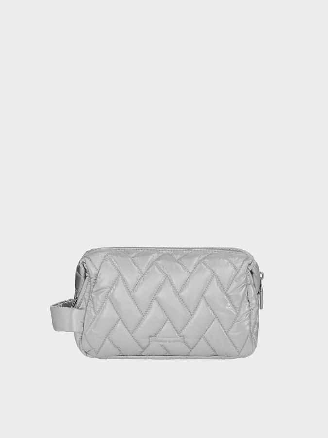 Nylon Chevron Pouch-SILVER