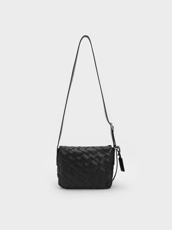 Ivette Woven Front Flap Crossbody Bag image number 4