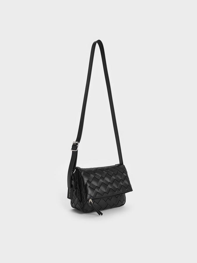 Ivette Woven Front Flap Crossbody Bag image number 2