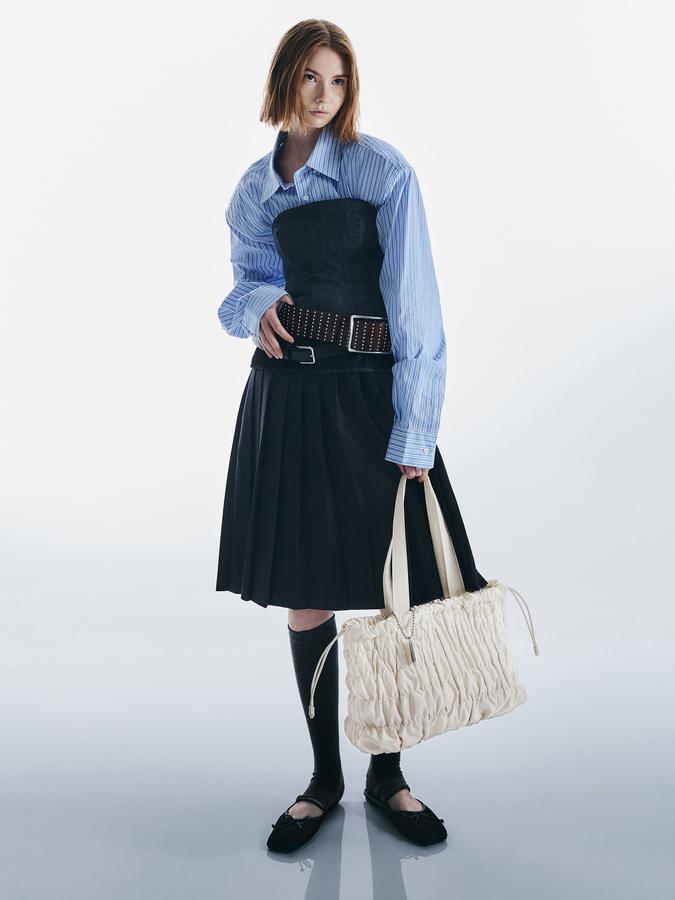 Klio Nylon Ruched Tote Bag image number 5