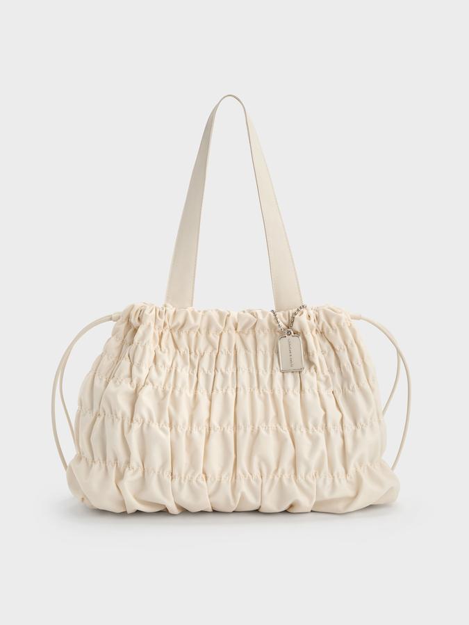 Klio Nylon Ruched Tote Bag image number 4