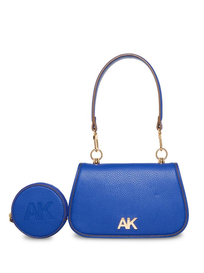 ANNE KLEIN Brand Logo Detail Structured Shoulder Bag