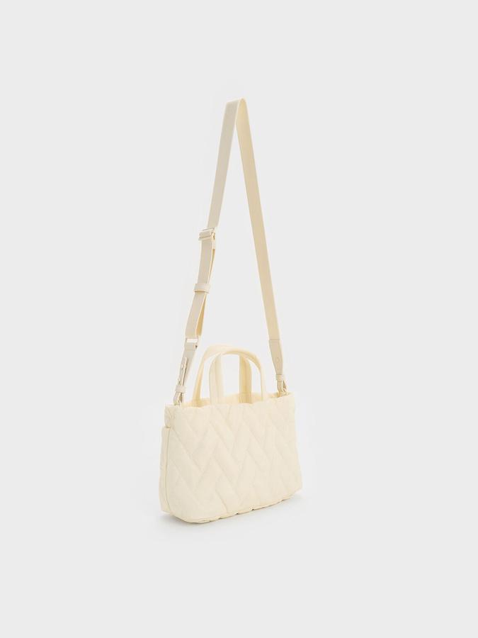 Nylon Chevron Boxy Tote Bag image number 2