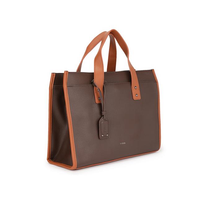 Emily Brown and White Tote Handbag