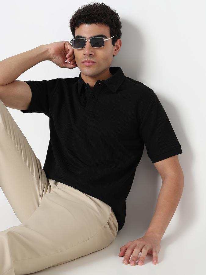 Men Polycotton Regular Fit Polo Neck Solid T-shirt