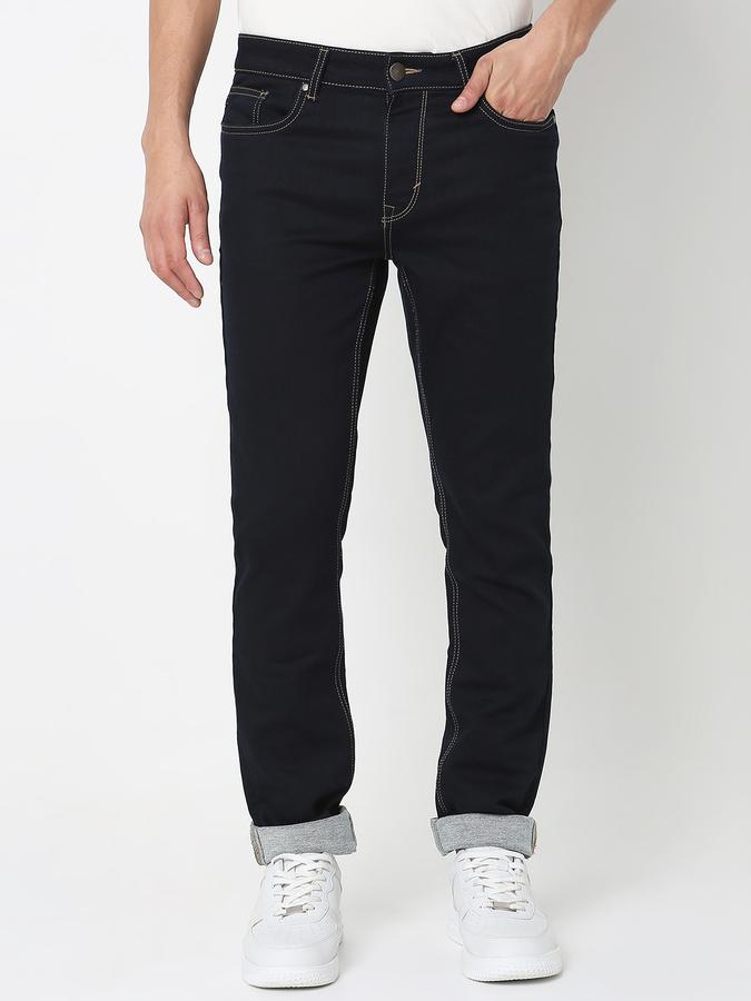 Men Cotton Slim Fit Mid Rise Clean Look Jeans
